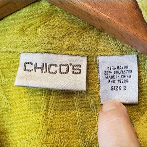 CHICO'S Brushed Textured Tapestry Button Front Jacket Large - Picture 5 of 7